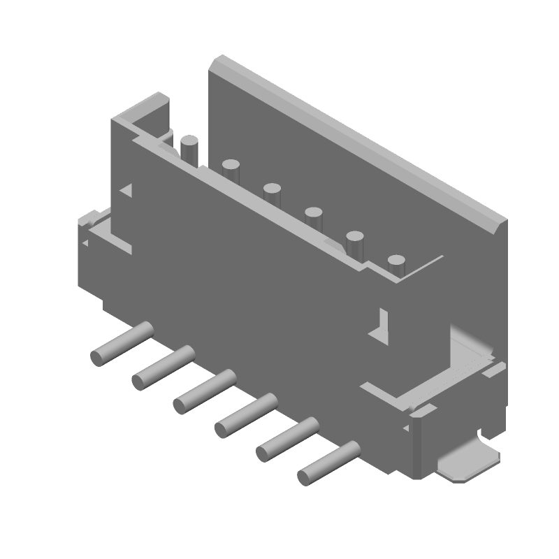 6 Pos 2mm Pitch Shrouded Header, Straight, SMD, 4A, 125V