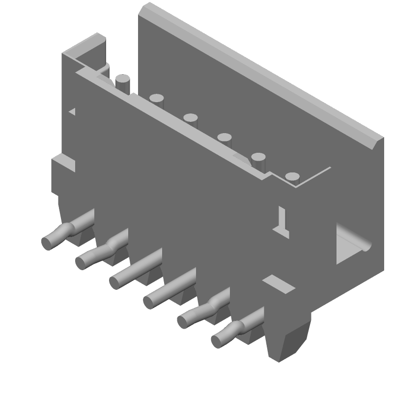 6 Pos 2mm RA Shrouded Header, 2A, 125V, Tin, Nylon, Thru-Hole