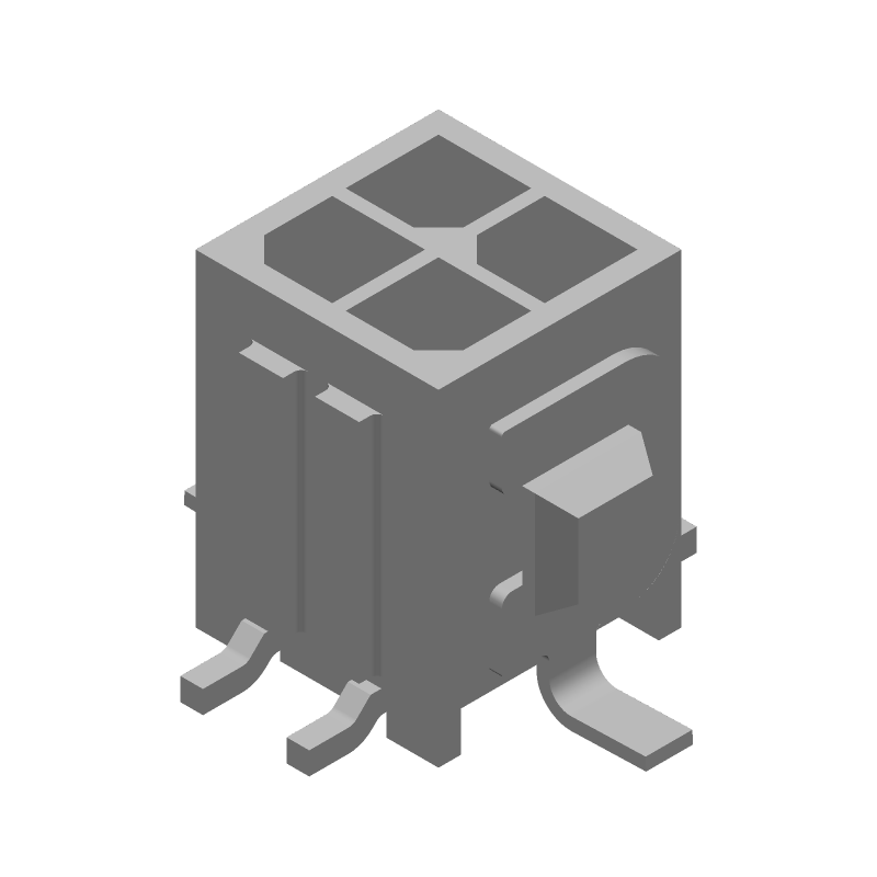 4 Pos Wire-to-Board Male Connector, 5A, 250V, SMT, Black