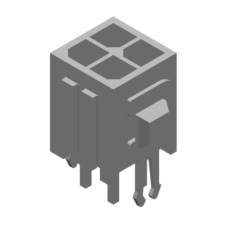 4 Pos Wire-to-Board Rectangular Connector, 5A, 250V, Male, TH