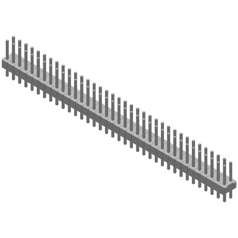 72 Pos 2.54mm Straight Male Header, Gold, 3A, Thru-Hole