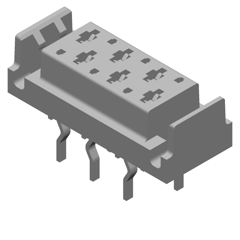 6 Pos Female Receptacle, 1.5A, 100V, 0.05" Pitch, Tin