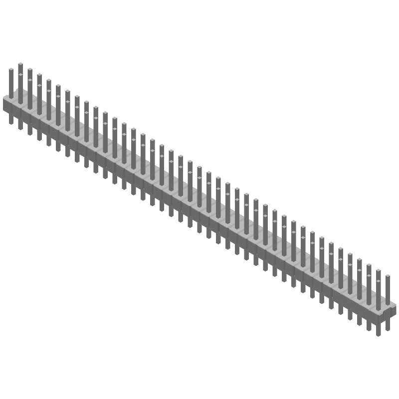 80 Pos 2.54mm Header, Straight, Gold, 3A, TH