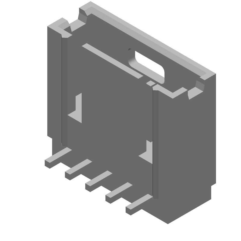 5 Pos 2.54mm RA Shrouded Header, Male Pin, 3A, Gold