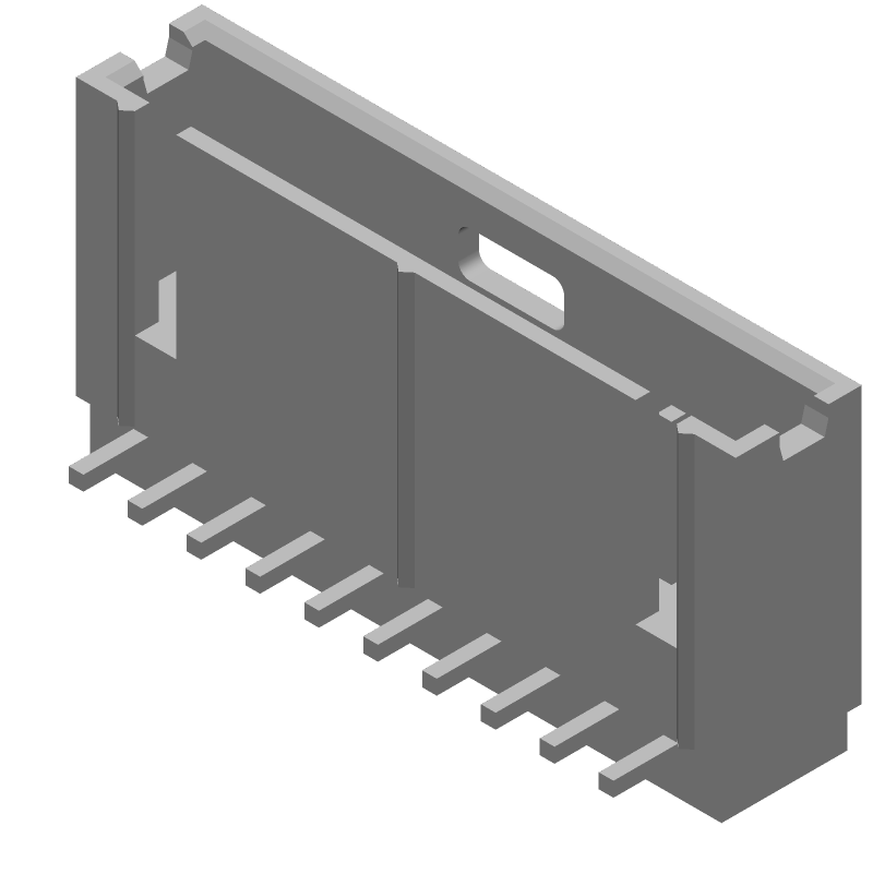 10 Pos 2.54mm RA Shrouded Header, 3A, Gold, Male, Thru-Hole