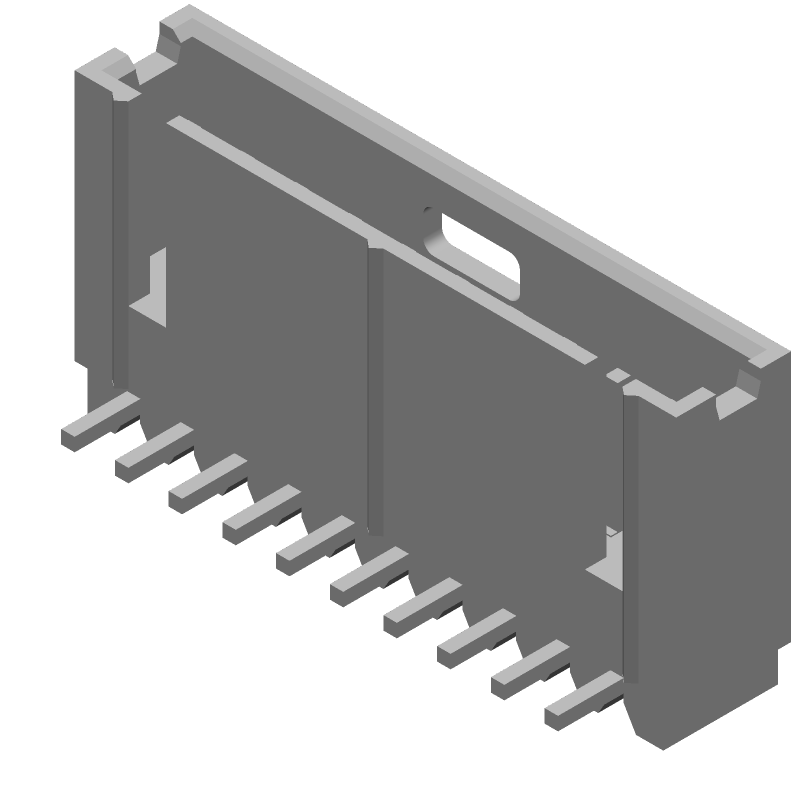 10 Pos 2.54mm RA Shrouded Header, Male Pin, 3A, Gold/Tin