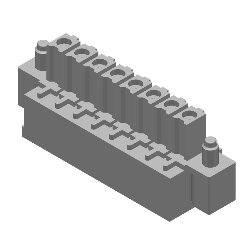 8 Pos 3.81mm RA Terminal Block, 11A, 300V, Green