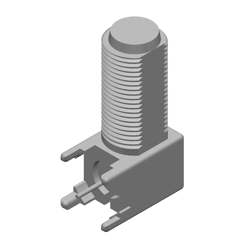 75R RF Coaxial Connector, Female, Right Angle, Through Hole, Nickel/Tin