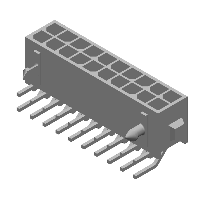 20 Pos Rectangular Connector, Wire-to-Board, 5A, 250V, Right Angle, Male