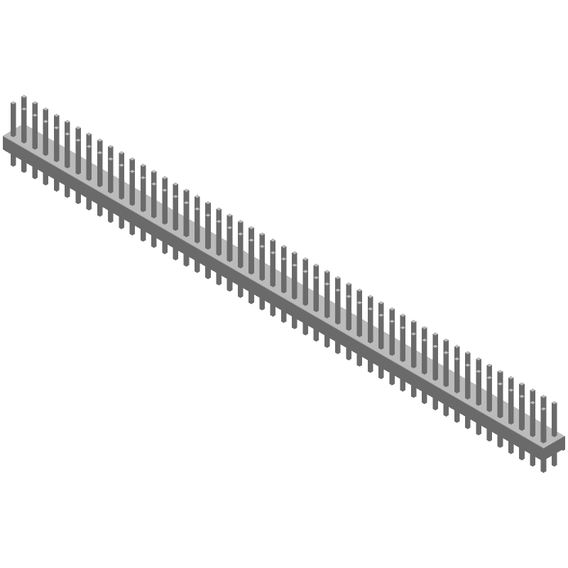 100 Pos 2.54mm Straight Header, Male Pin, 3A, Tin, PBT, Green