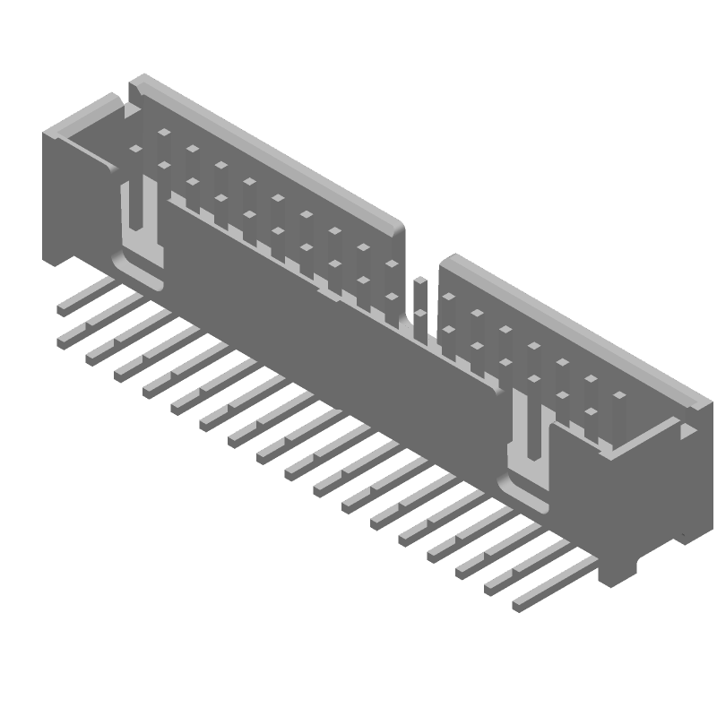 34P RA Header, 1A, Gold, 2.54mm Pitch, Through Hole