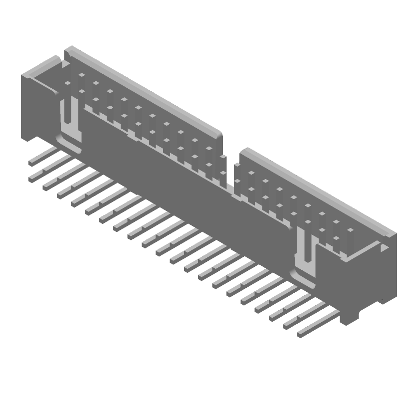 40 Pos 2.54mm RA Shrouded Header, Male Pin, 1A, Gold/Tin
