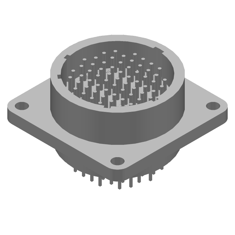 63 Pos Circular Connector, Female, Gold Plating, 7.5A, 600V, Straight