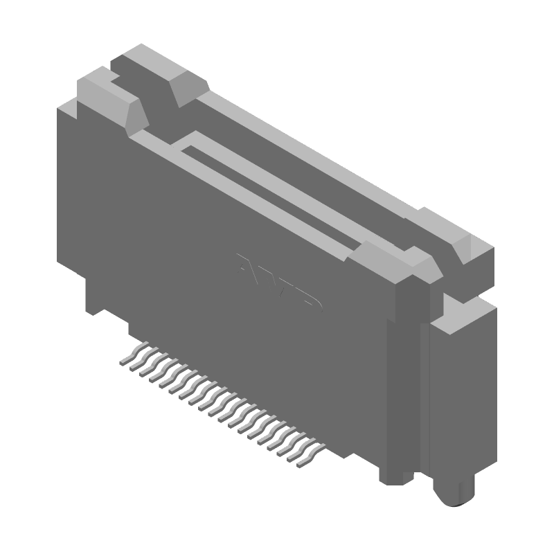 High-Speed Fine Pitch Connector: 38 Pos, 10Gbps, 0.64mm Pitch, SMT/TH