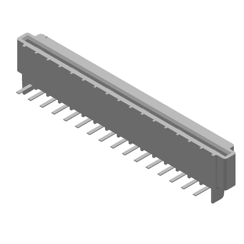 16 Pos FFC/FPC ZIF Connector, 2.54mm Pitch, RA Thru-Hole Solder