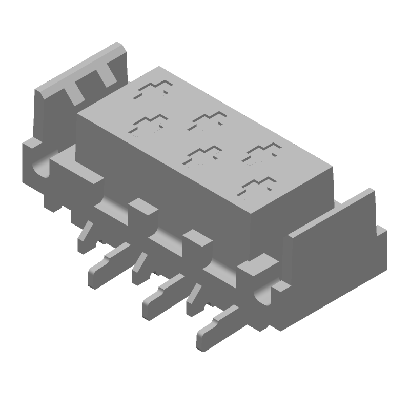 6 Pos Female SMD Header, 2 Rows, RED, 105C