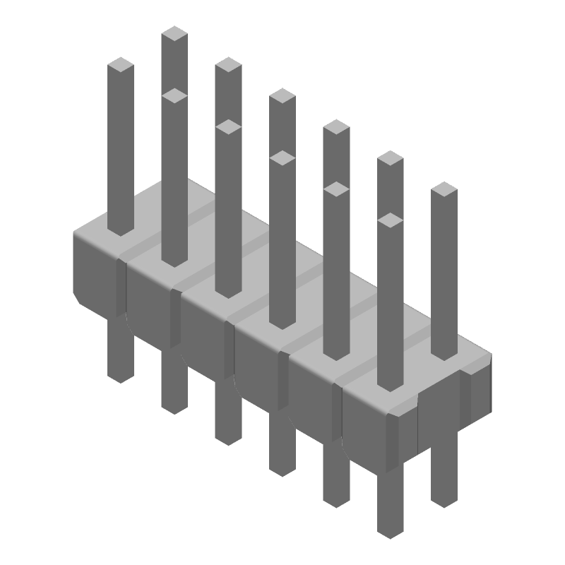 12 Pos 2.54mm Unshrouded Header, Male Pin, Gold, 3A, Thru-Hole