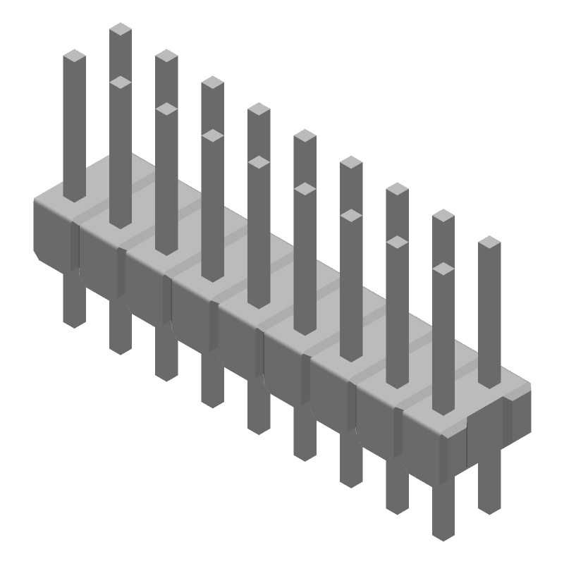 18 Pos 2.54mm Header HDR, Male Pin, Gold, 3A, Thru-Hole