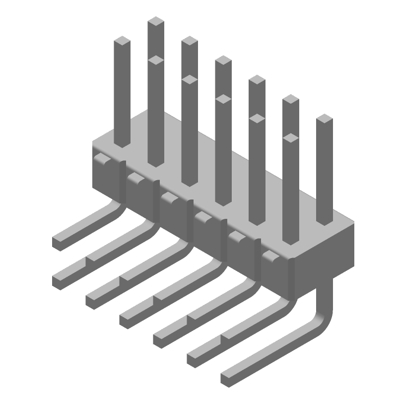 12 Pos 2.54mm RA Unshrouded Header, Gold, 3A