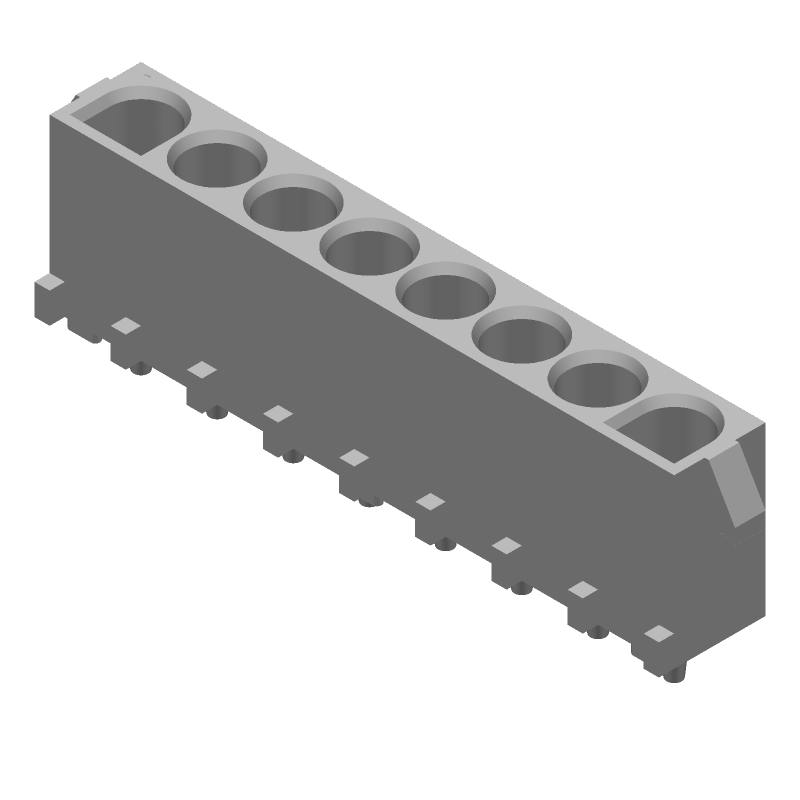8 Pos Power Socket, 19A, 600V, Wire-to-Board, Through Hole