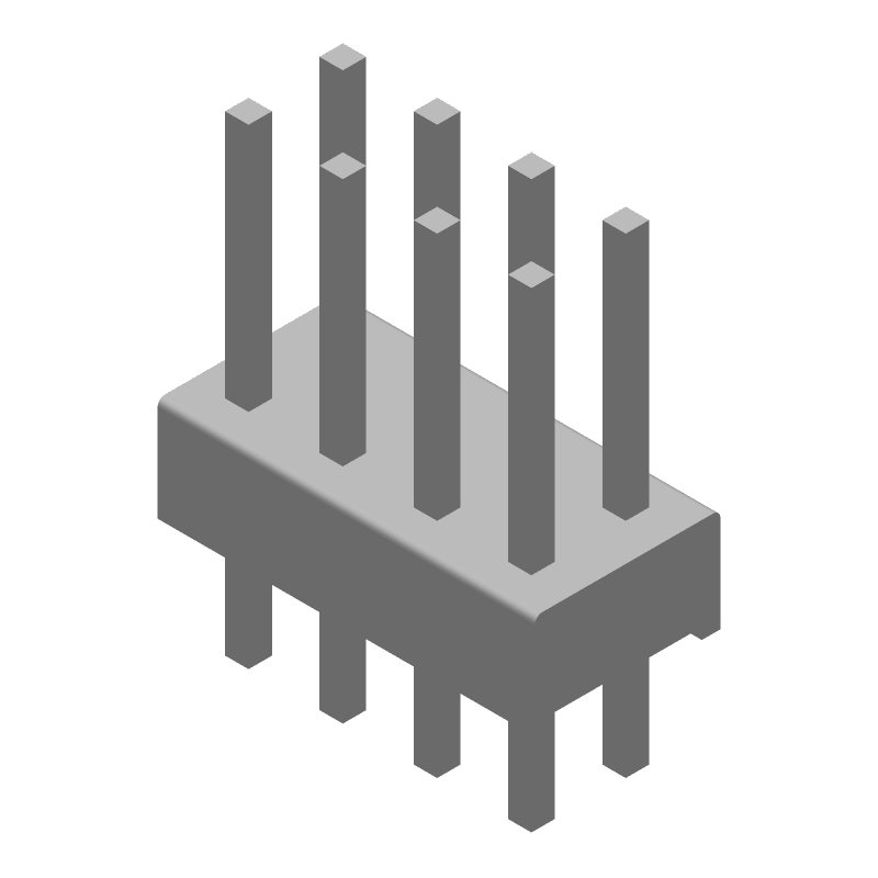 8 Pos 2 Row 2.54mm Pitch Male Header, Through Hole, 3A, 105°C