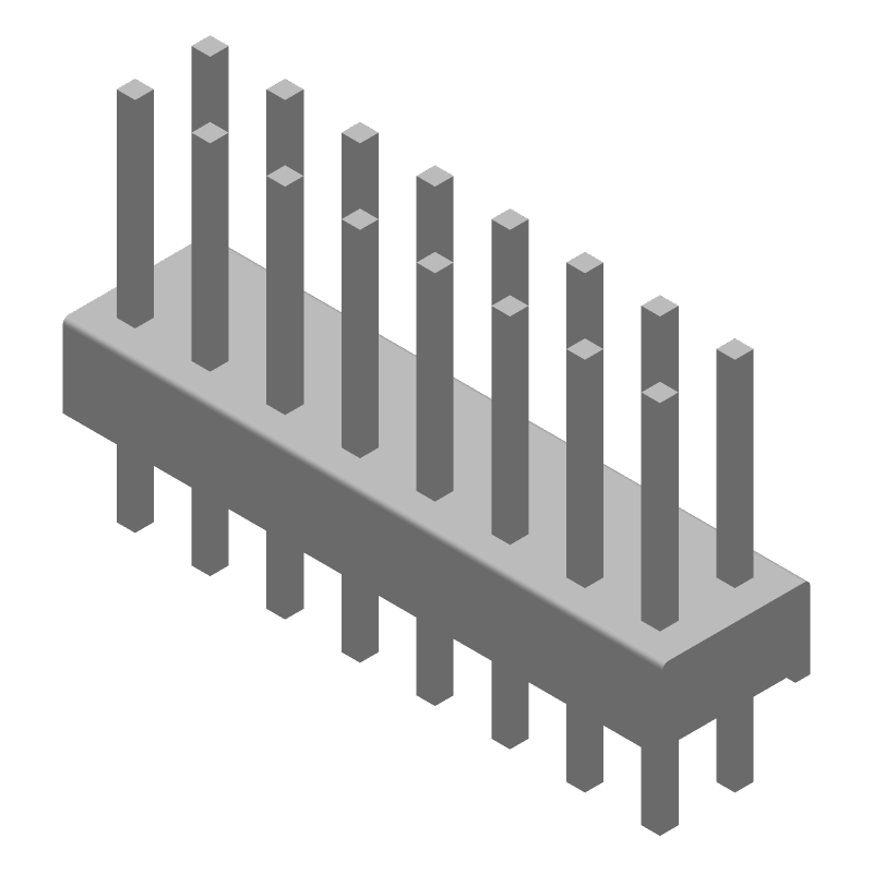 16 Pos 2.54mm Unshrouded Header HDR, Male Pin, 3A, Tin