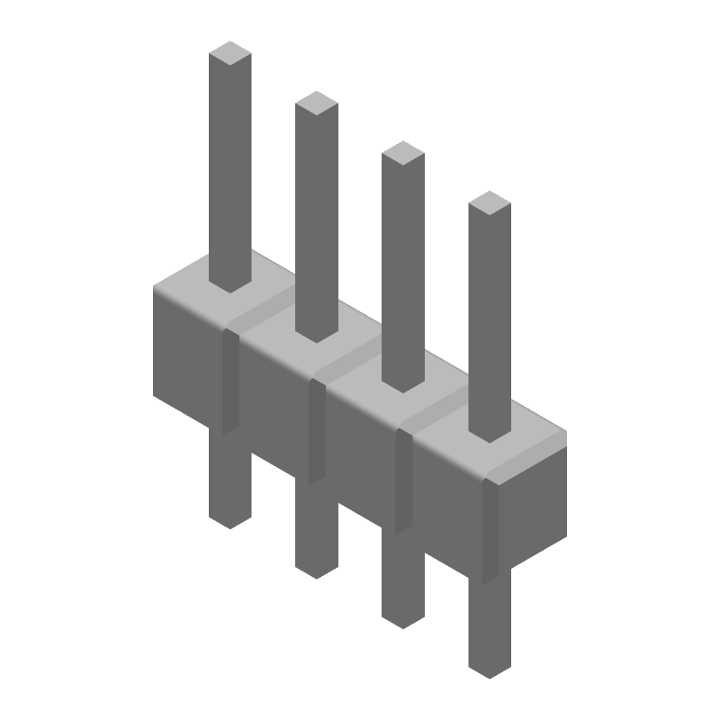 4 Pos 2.54mm Straight Thru-Hole Unshrouded Header, Male Pin, 3A