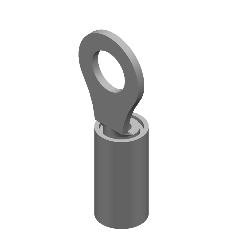 Ring Terminal, 16-22AWG, Copper, Tin/Lead, Insulated, PVDF