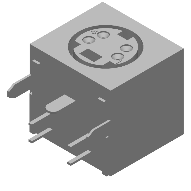 4 Pos Circular Connector, Female, Solder RA, Shielded, 1A, 30V