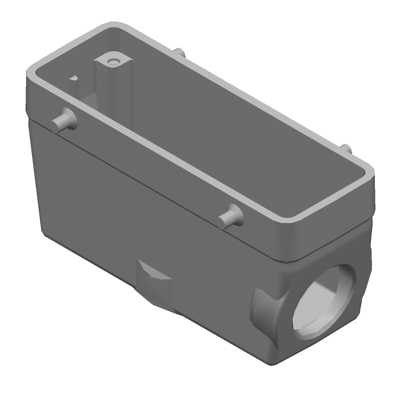 Hood 90° Powder 21 Shell Size Gray Die Cast Aluminum Box