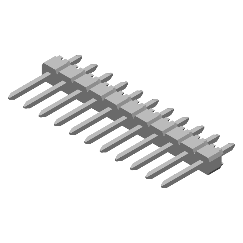 11 Pos Male Header, 1 Row, Straight, 2.54mm Pitch, Solder, 3A
