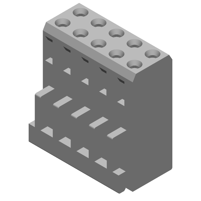 10 Pos 2.54mm Crimp Receptacle Housing, 3A, 250V, Black