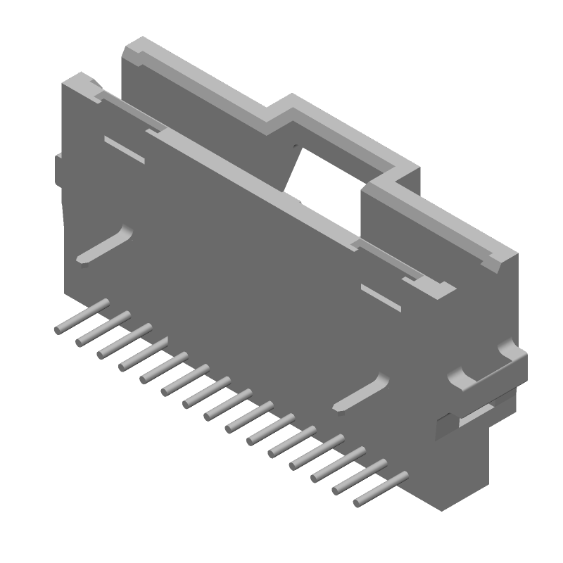 15 Pos 1.27mm RA Shrouded Header, 1A, 30V, Gold/Tin/Lead