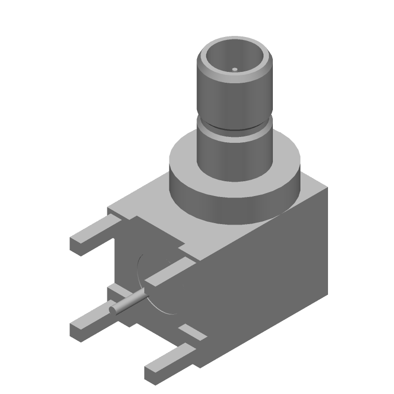 Mini-SMB RCP 75R RA Solder Thru-Hole Gold
