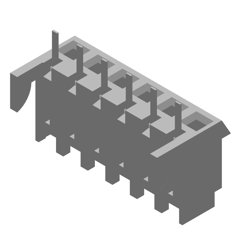 6 Pos 1 Row Female Receptacle, 250V, 5A, 3.96mm Pitch, Solder