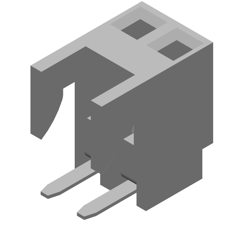 2 Pos Female Header, Right Angle, 2.54mm Pitch, Solder