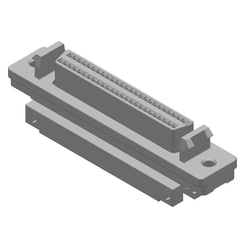 50 Pos 2 Row Female IDC RCPT, 1A 30V, Black, RA