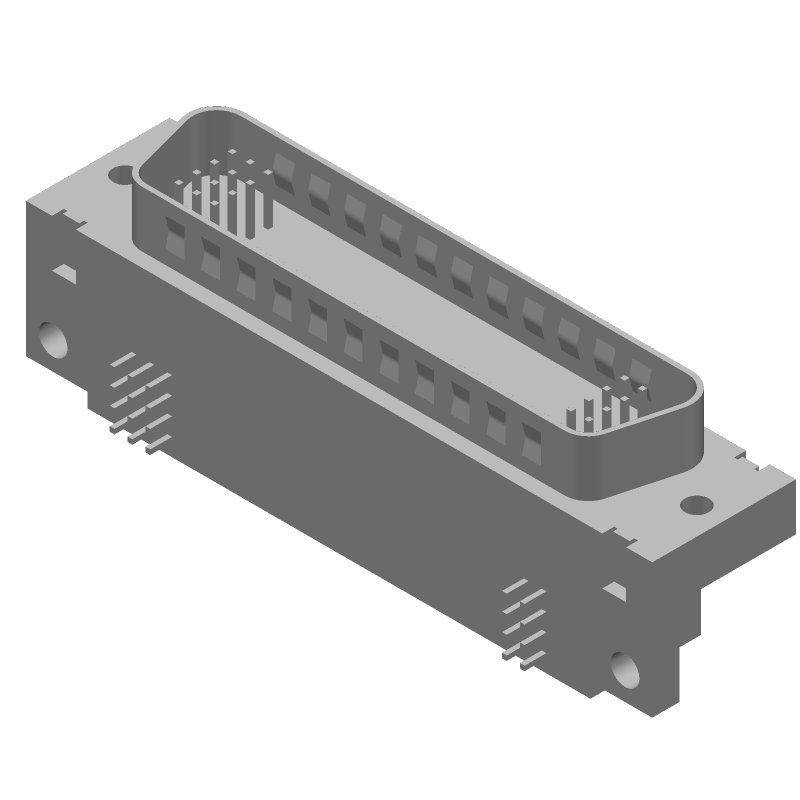 Telecom and Datacom Connector, 96 Contact(s), Male, Right Angle, Solder Terminal, M3x0.5, Plug