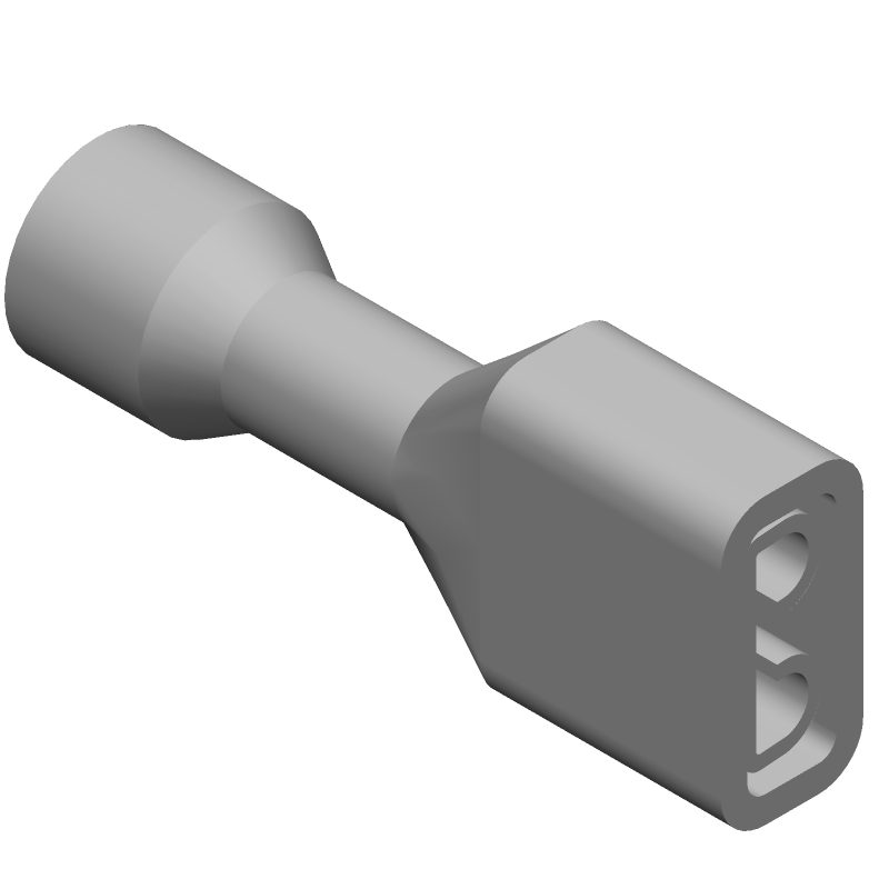 0.8mm² Crimp Terminal, 600V, Brass/Tin, Nylon Insulated, Female