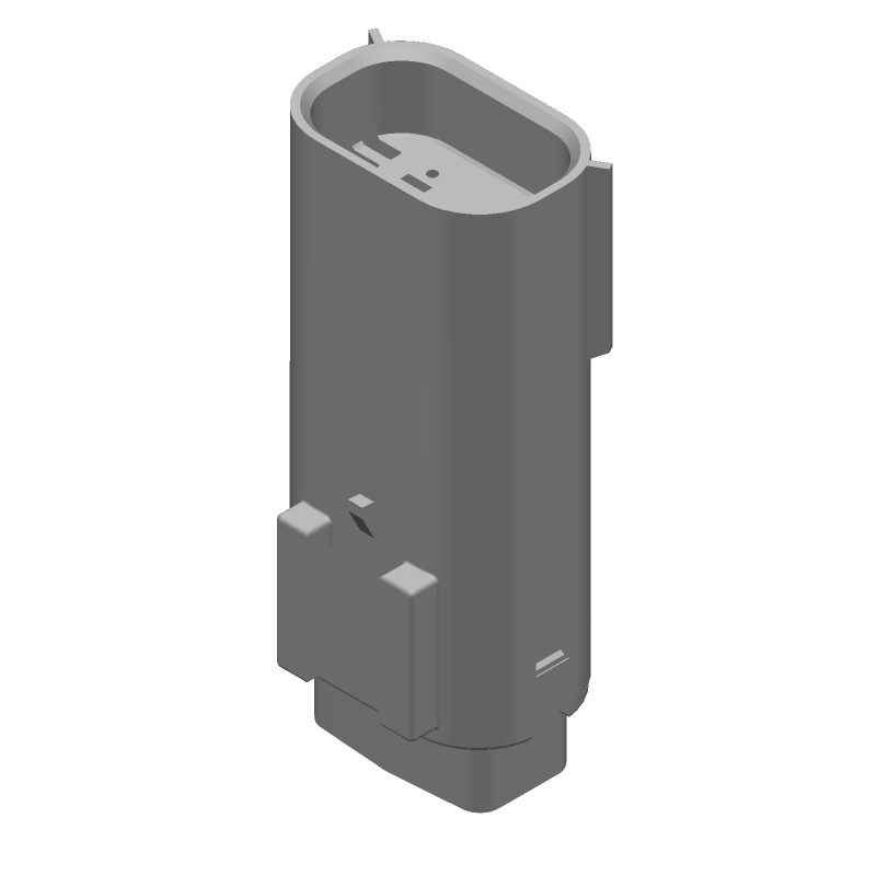 2 Pos Male Crimp Connector, 40A, 600V, Copper Alloy, Tin