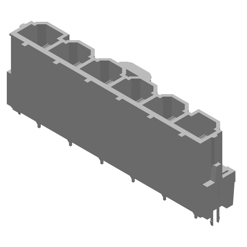 Rectangular Power Connector, 6 Contact(s), Male, Solder Terminal, Receptacle,