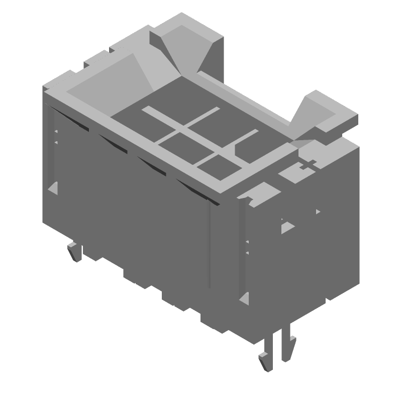 6 Pos Male Power Connector, 600V, 13A, Solder, Vertical