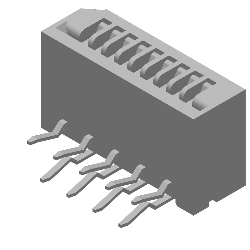 Card Edge Connector, 9 Contact(s), 1 Row(s), Female, Right Angle, 0.049 inch Pitch, Solder Terminal, Locking, Gray Insulator, LEAD FREE