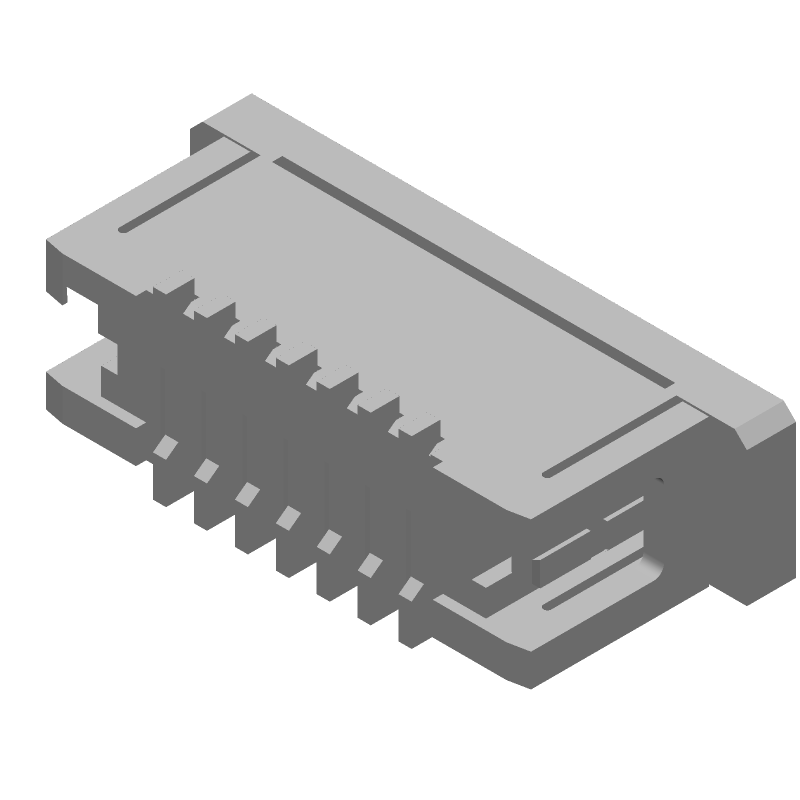 Card Edge Connector, 7 Contact(s), 1 Row(s), Female, Straight, 0.039 inch Pitch, Surface Mount Terminal, Locking Mech, Beige Insulator, LEAD FREE