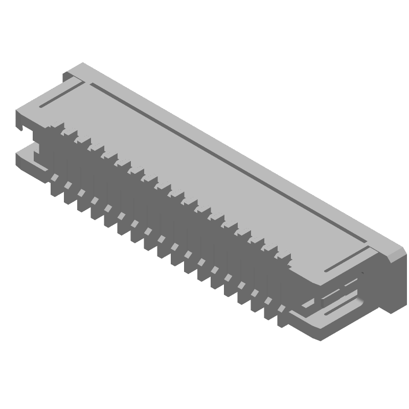18 Pos 1mm Pitch Female Header, Surface Mount, 125V