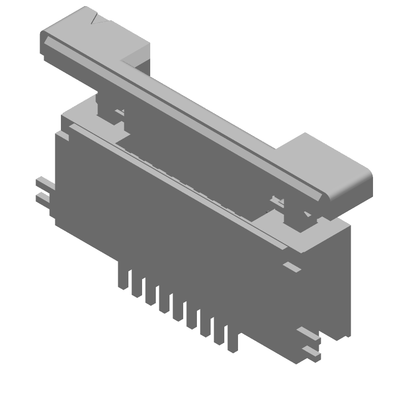 9 Pos Receptacle, 0.02" Pitch, RA, SMT, 50V, 500mA
