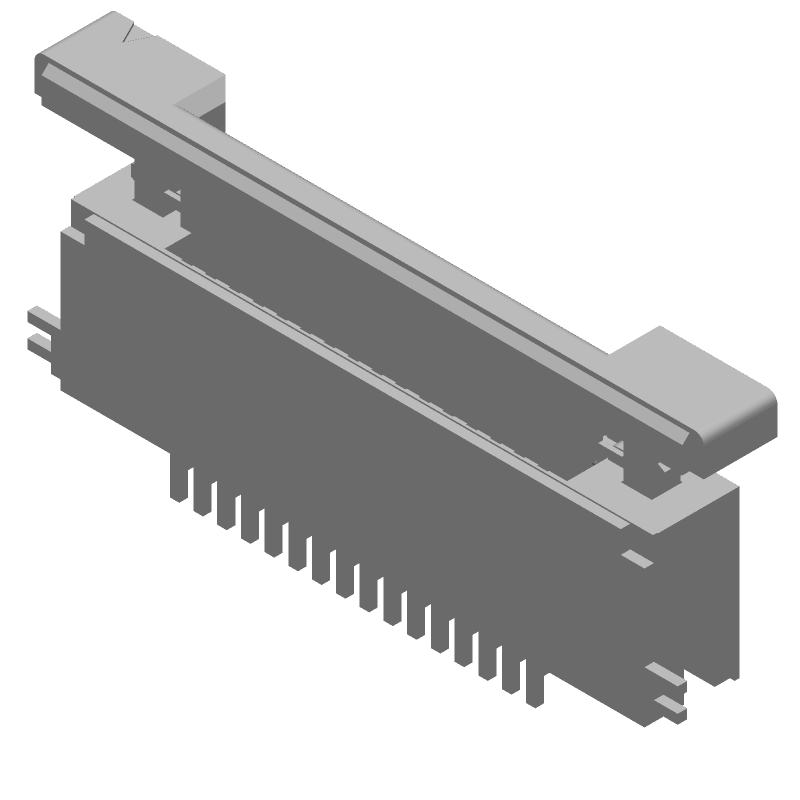 16 Pos 0.5mm Pitch Right Angle Female Header, SMT