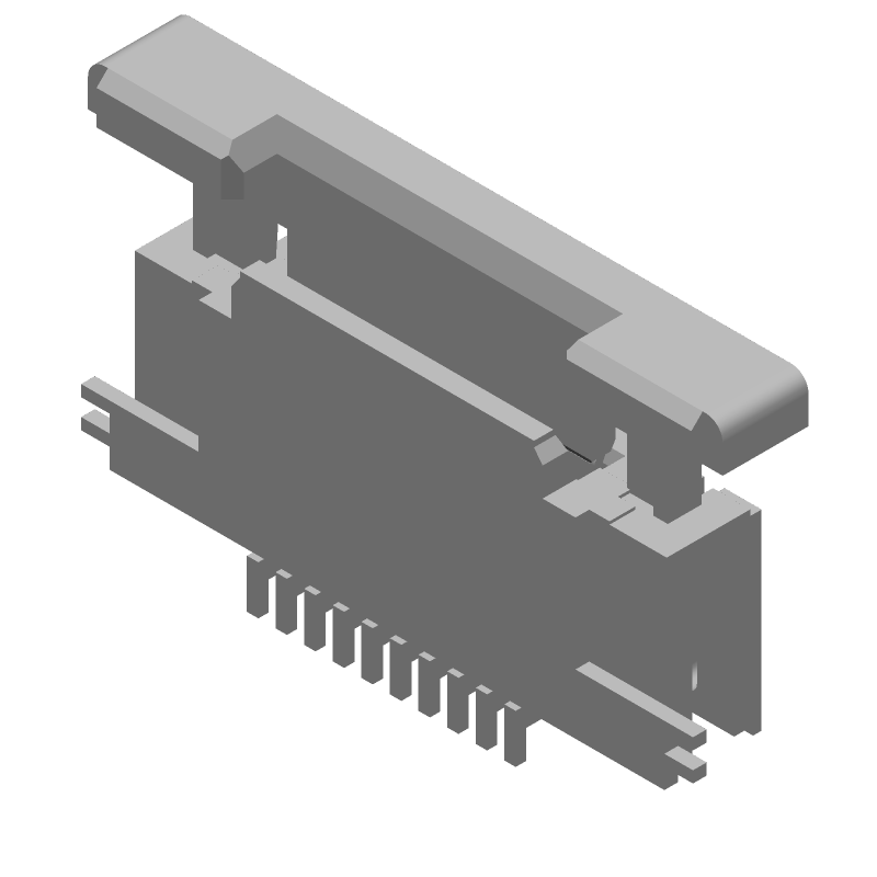 Card Edge Connector, 10 Contact(s), 1 Row(s), Female, Right Angle, 0.02 inch Pitch, Surface Mount Terminal, Fcc Retnn Dvc,