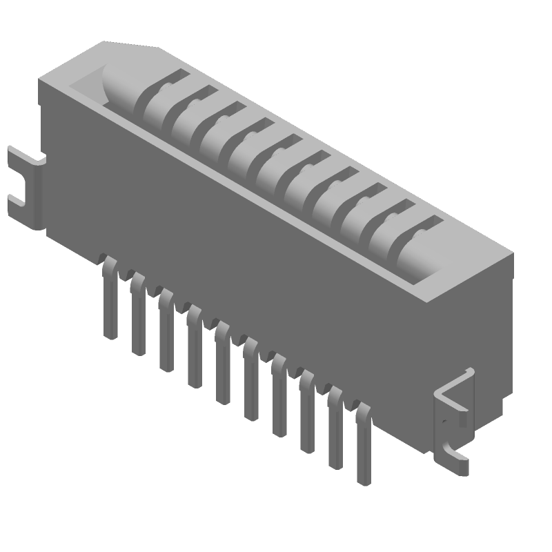 Card Edge Connector, 10 Contact(s), 1 Row(s), Female, Right Angle, 0.039 inch Pitch, Surface Mount Terminal, Locking, Beige Insulator