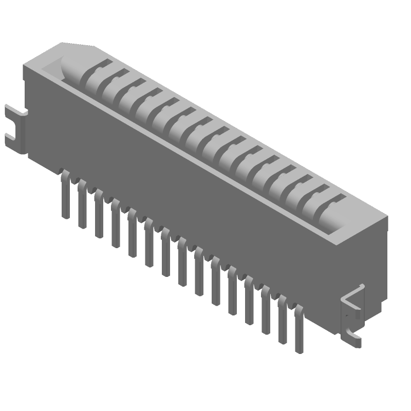Card Edge Connector, 15 Contact(s), 1 Row(s), Female, Right Angle, 0.039 inch Pitch, Surface Mount Terminal, Locking, Beige Insulator